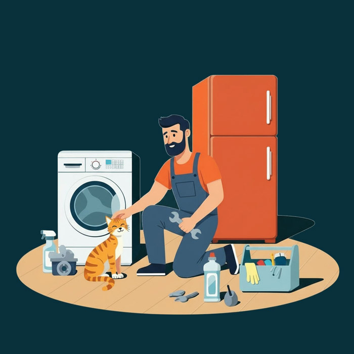 tecnico della lavatrice accarezza a Bologna